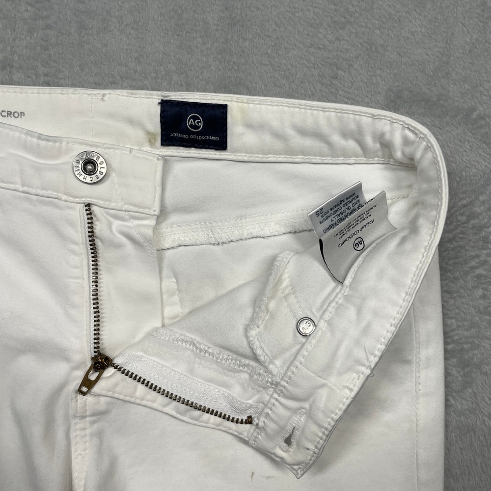 AG Adriano Goldschmied The Prima Crop Jeans Women 25 White Cigarette - Picture 11 of 15